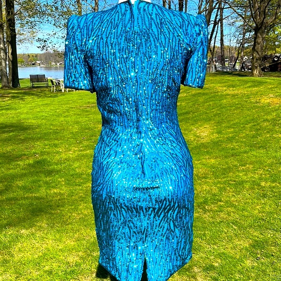 Vintage Stenay silk & sequin dress 6 - Picture 5 of 11